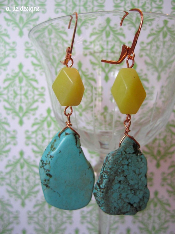 Olive Jade and Turquoise Drops