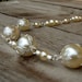 Creamy Ivory glass pearls, silver filigree bead caps Winter Wedding necklace
