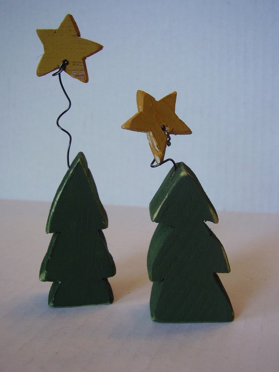 Two little wooden tree