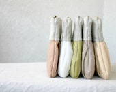 SET of 5 Bridesmaids spring wedding clutch pleated linen Ruched clutch choose your colour