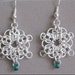 Earrings Celtic Star Mini Chainmaille and Glass Beads