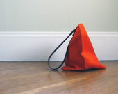10in Wedge - Special Tangerine orange - hair on hide leather bag
