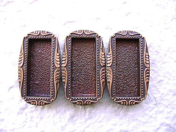 Vintage Japanese Door Pulls Copper Rectangle by VintageFromJapan