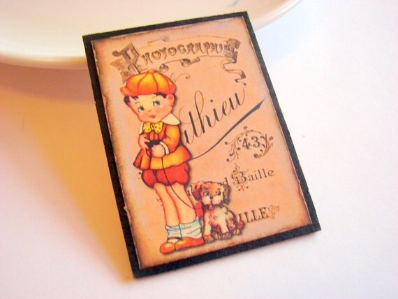 Photographie  Little Boy and His Puppy Dog Pin  by mimiandlucy
