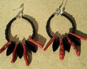 Red Bamboo  Earrings