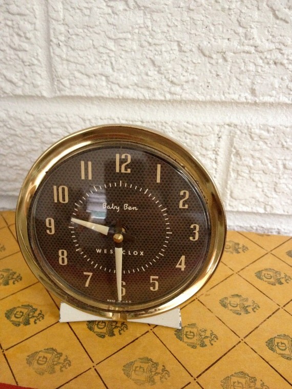 Vintage Westclox Baby Ben Alarm Clock - Round