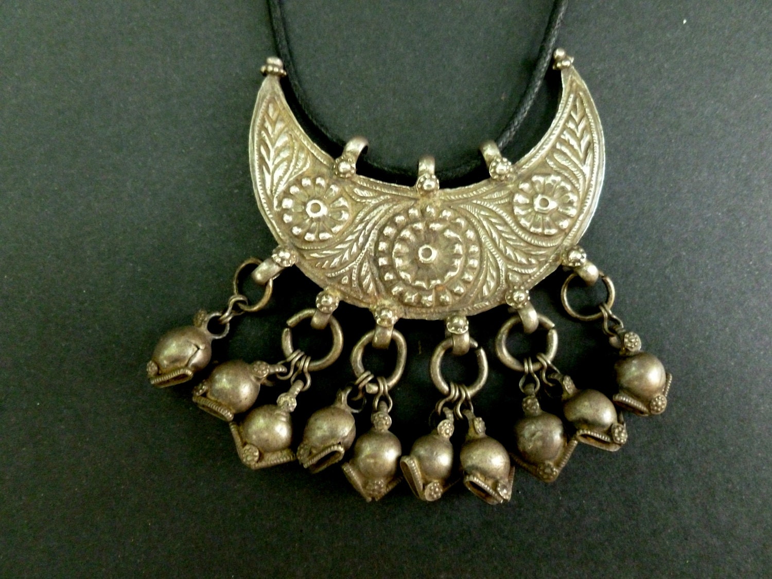 Antique Banjara Tribe Pendant. Silver Carved Pendant by SohoZulu