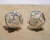 Earrings, knot silver earrings, Wire Stud Earrings, Wire Wrapped Earrings, Silver Wire Earrings, Handmade Earrings