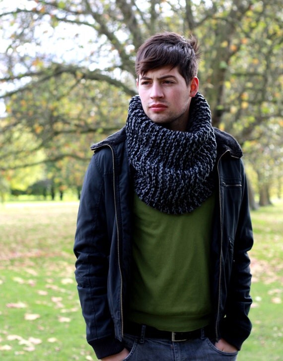 Mens Cowl Neck Knit Oversized Chunky Cowl Neckwarmer by zukas