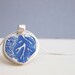 Willow Pattern Pendant,  Sterling Silver,   Handmade Upcycled Jewellery,  Blue and White,   Sea Pottery
