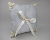 Silk Satin Wedding Pillow with Pearls