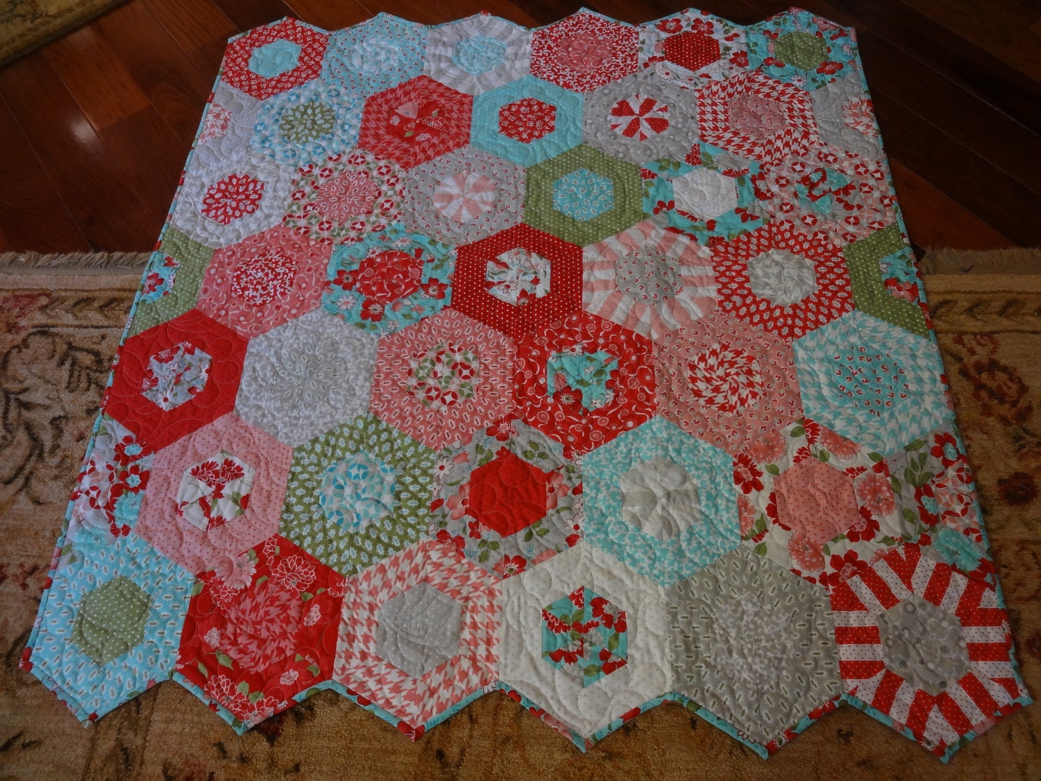 Hexagon patchwork hexagon patchwork handmade quilts quilts