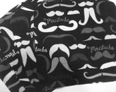 Mustaches- Set of 4 wipes - flannel and OBV - SOFT - 8x8 size