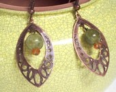 Arabesque Green Garnet Earrings-Jewelry-Earrings Beadwork Birthstone