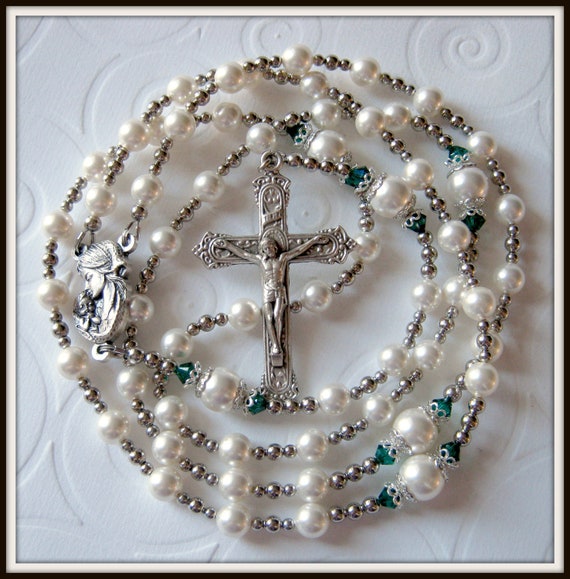 Catholic Rosary for Girls, Baptism Rosary, Custom Birthstone Rosary Made to Order