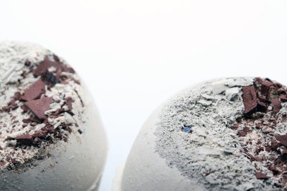 Stoneware decorative sphere vessel with white and by madebymanos