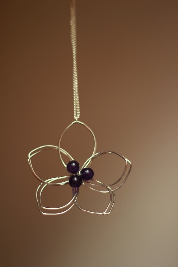 Amethyst flower necklace