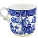 Antique Victorian Royal Worcester Blue & White Willow Pattern Porcelain Cup