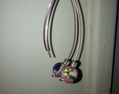Handpainted Flower Bead Earrings