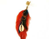 Dreadlock Jewelry - Feather and Cowrie Shell Loc Jewel