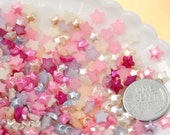 6mm Tiny Pastel Star Pearl Mixed Flatback Resin or Acrylic Cabochons - 100 pc set