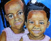 Have Your Portrait Commissioned on a 6 x 6 Tile, Two Subjects