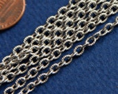 10 ft of Stainless steel texture cable chain 4x3mm -un solder links