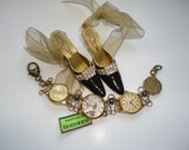 Steampunk Chic Recycled Vintage Mechanical Watches With Threepenny Bit Bracelet Handmade By Recycloanalyst