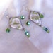 Vintage russian inspired green glass earrings