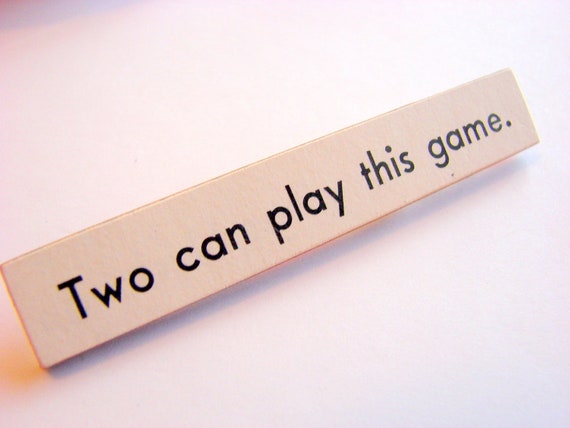 Two Can Play This Game Pin  Large Paper and Wood by mimiandlucy