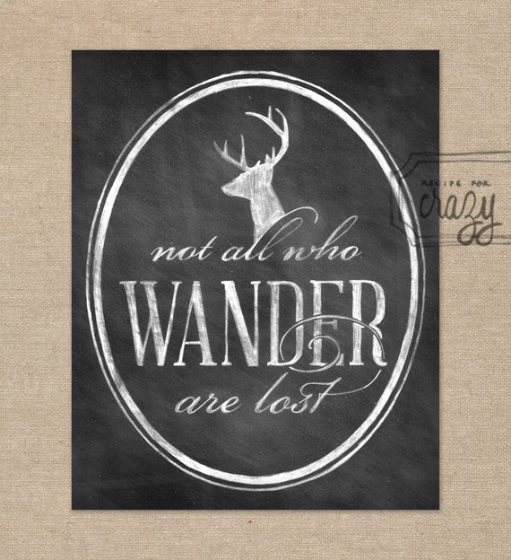 Not All Who Wander 8x10 Chalk Art Print