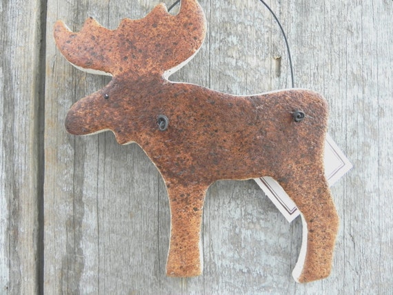 Moose Art Salt Dough Ornament by cookiedoughcreations on Etsy