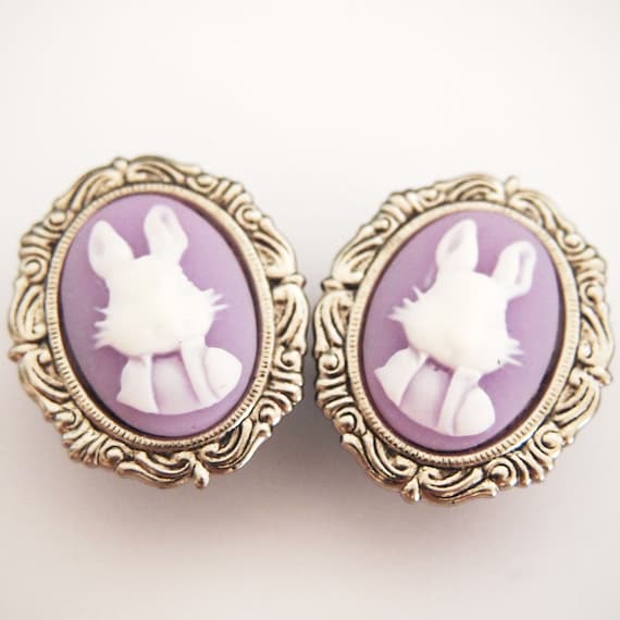 13/16 inch 20mm  Plugs Kawaii Purple Rabbit by Glamsquared on Etsy