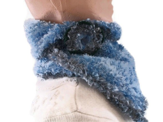 Luxurious Scarflet in Blue & Grey by UniquelyYourDesigns on Etsy