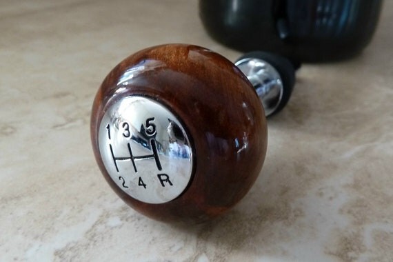 Bottle Stopper . Unique Fathers Day Gift . 5 Speed Gear Shift Chrome with Cocobolo Wood Knob