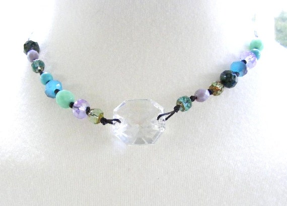 Vintage Chandelier Crystal Beaded and Knotted by meiguidesigns