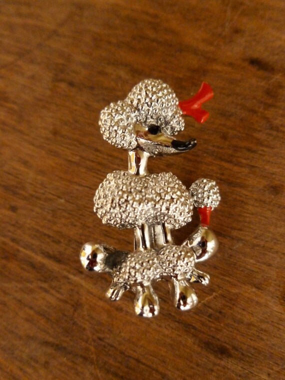 Vintage Silvertone Figural Pin French Poodle