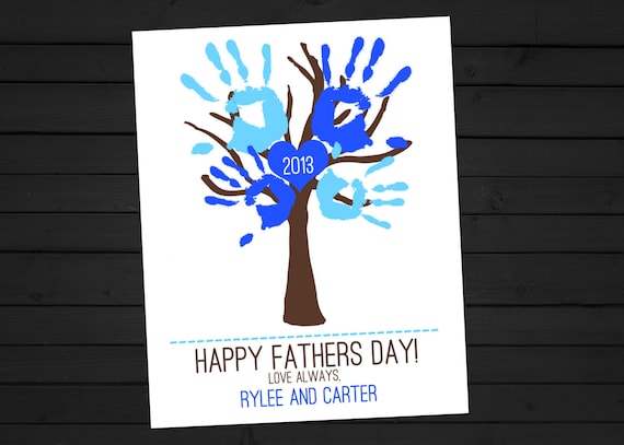 DIY Children's Handprint Tree Custom Father's Day Gift Printable