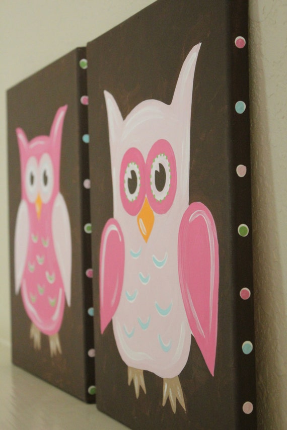 Owls, 11x14(set of 2), READY TO SHIP