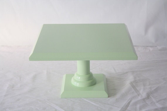 10 inch cake stand in light mint green seafoam green
