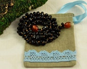 Baltic Amber Baby teething necklace cherry, polished, baroque beads in Lovely Linen gift bag
