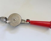 Vintage 1950s red Proto 370 metal hand drill steampunk tool