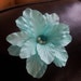 HLC - Shabby chic Ooak hair comb turquoise lily made of paper/fabrique petals and faus pearls