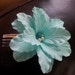 HLC - Shabby chic Ooak hair comb turquoise lily made of paper/fabrique petals and faus pearls