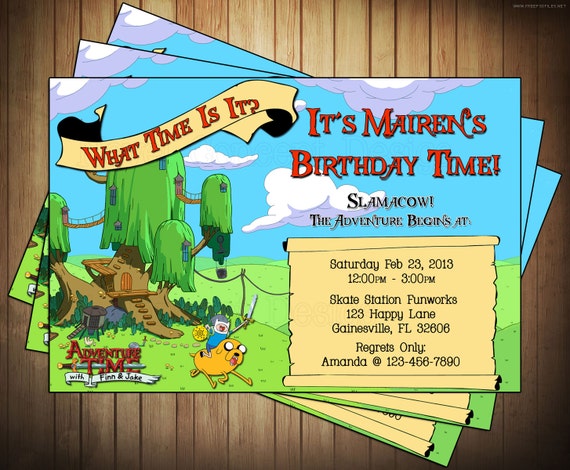 Adventure Time Invitation Card 3