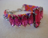 SALE / Pink Crystal/Rhinestone Friendship Bracelet