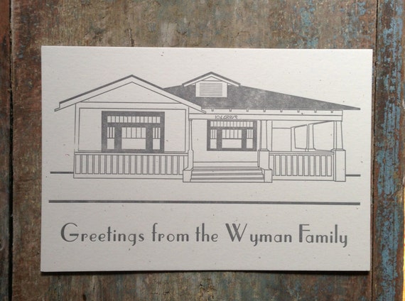 Personalized House Letterpress Stationery