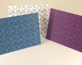 Gocco Print Cards - Blank Note Card Set - Violet's Heart