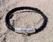 Braided Leather and Silver  West-African Bracelet