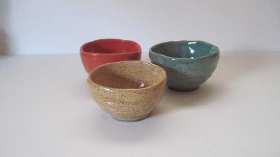 Pinched Stoneware Kitchen Prep Bowls Set of 3